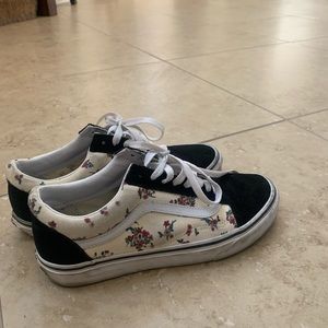 flowers vans. barely worn